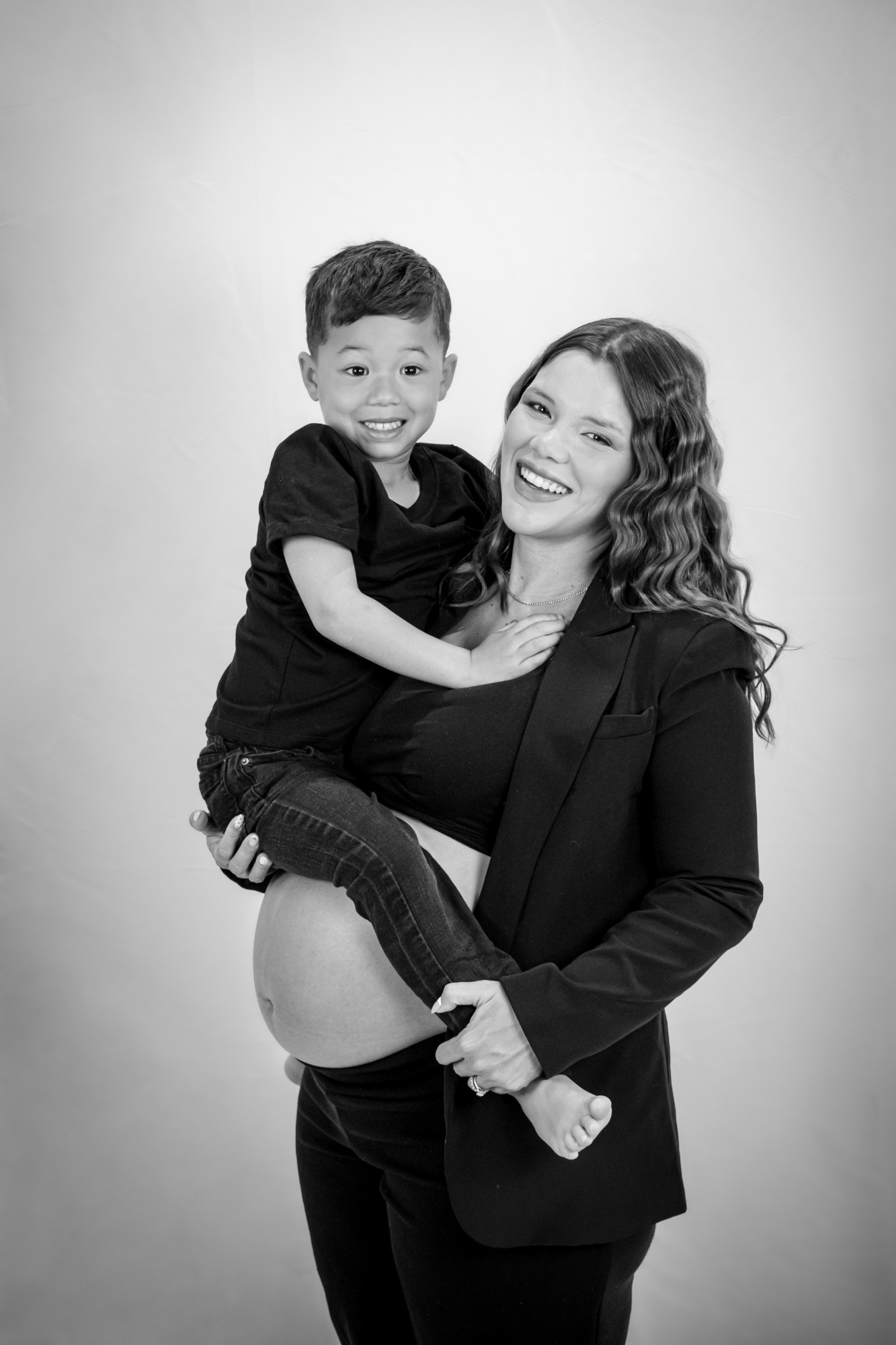 Mother and child black and white